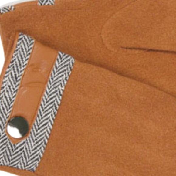 Women's Fall Winter Gloves Camel & Herringbone Faux Cashmere Touch Screen - Picture 5 of 5
